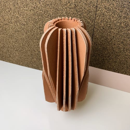 Billow Reverse Vessel - Terracotta | Vase in Vases & Vessels by Andrew Walker Ceramics | Private Residence, Sheffield in Sheffield