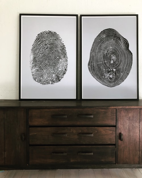 Fingerprint and Tree Rings Print | Prints by Erik Linton