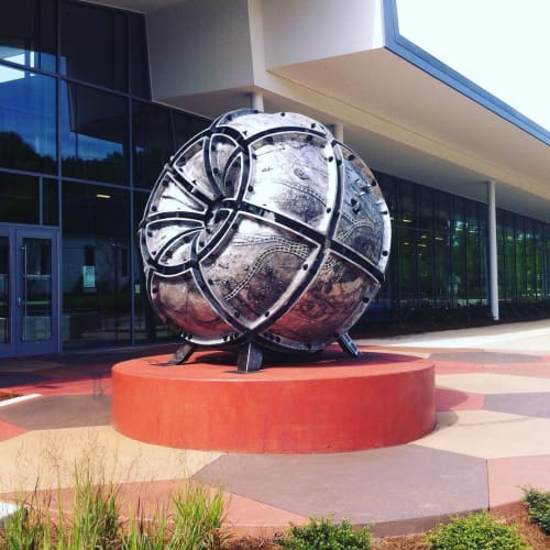 Northwest Atlanta Globe | Public Sculptures by AP Fine Arts | Northwest Library At Scott’s Crossing in Atlanta