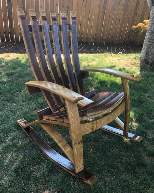 Wine Barrel Rocking Chair | Chairs by RAW Woodworks