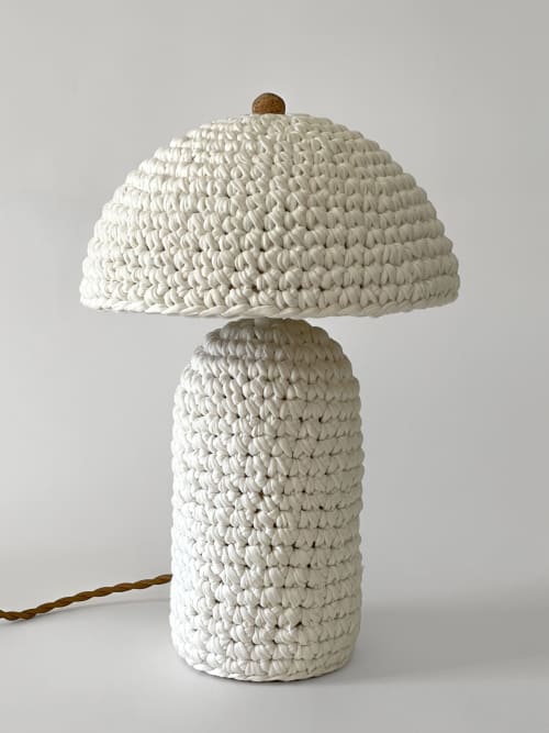 The Knitty Table Lamp in White | Lamps by Meg Morrison