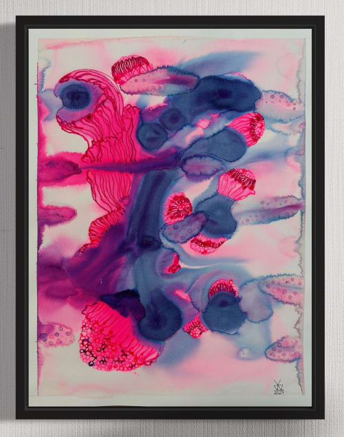 Blooming - Original Ink Painting | Paintings by Kelly Watson