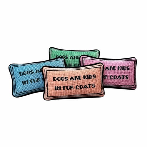 velvet DOGS ARE KIDS IN FUR COATS custom made toss pillow | Pillows by Mommani Threads