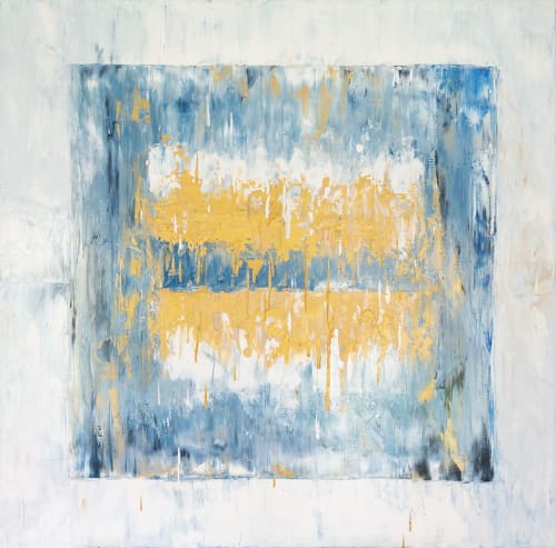 Ice Cube Blue | Oil And Acrylic Painting in Paintings by Jill Krutick