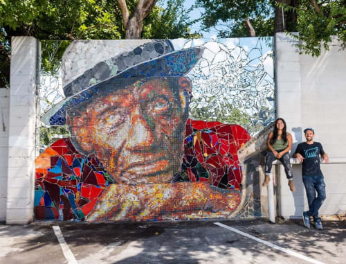 “The Grey Ghost” | Public Mosaics by J MUZACZ | East Cesar Chavez in Austin