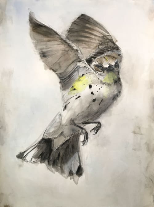 Yellow-rumped Warbler--SOLD | Oil And Acrylic Painting in Paintings by Lee Cline