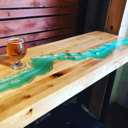 Custom Bar Tops | Furniture by Frozen Grove | Double Shovel Cider Company in Anchorage