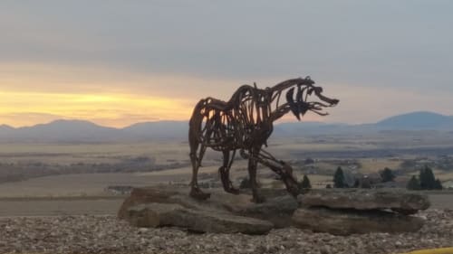 Bison and Grizzly | Public Sculptures by Wendy Klemperer Art Inc | Great Falls International Airport in Great Falls