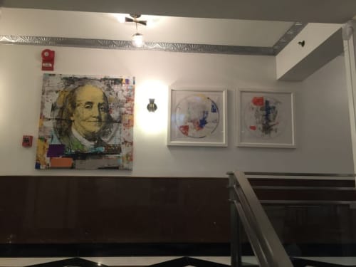 Benjamin Franklin and JFK Painting | Paintings by Houben R. T. | Kimpton Carlyle Hotel Dupont Circle in Washington