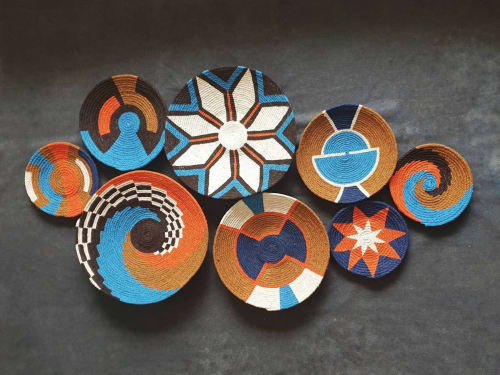 7 Pieces of Natural Baskets for Boho Wall Decor | Decorative Plate in Decorative Objects by Sarmal Design