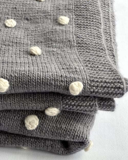 Popcorn Knit Merino Wool Throw Blanket by TerraKlay | Linens & Bedding by TerraKlay by Manvee