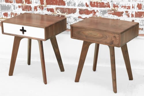 Nightstand Plus - Mid Century Modern Walnut Nightstand | Storage by Max Moody Design