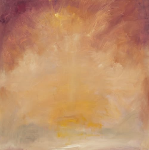 Sicilia - Abstract warm sunset sky painting | Oil And Acrylic Painting in Paintings by Jennifer Baker Fine Art