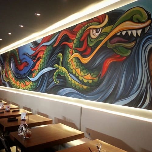 Chinese Dragon mural by Marc Noreikas seen at Marietta Square ...