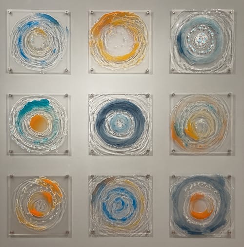 Water imagery sculptural drawing and painting on plexiglas | Paintings by Carla Goldberg Studio Art