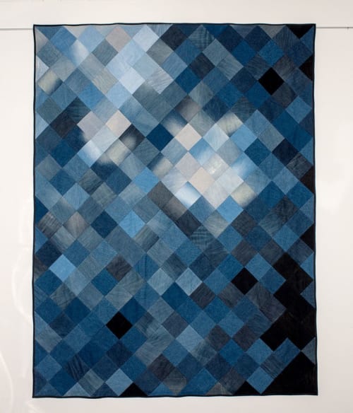 Denim Quilt | Universe I | Tapestry in Wall Hangings by DaWitt | Daniela Witt Studio in Leipzig