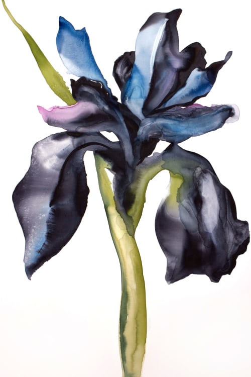 Iris No. 209 : Original Watercolor Painting on Canvas | Paintings by Elizabeth Becker