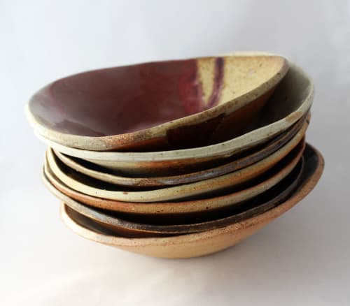 Woodfired unique plates | Ceramic Plates by Maria Punkkinen