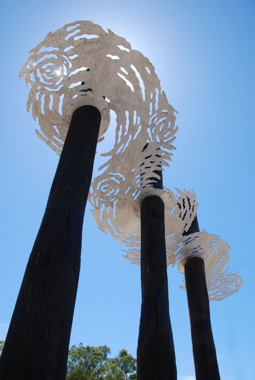 The Swan River flows under the old Whiteman Bridge | Public Sculptures by Andrew Kay