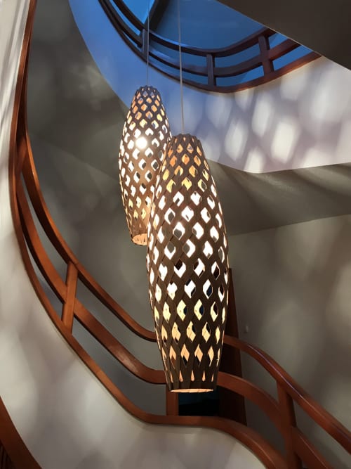 Bamboo Light Hexagonal Cigar 105 | Pendants by ADAMLAMP