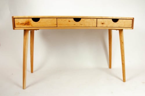 Mid-century Modern Cherry Wood Office Desk | Tables by Curly Woods