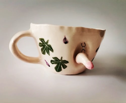 Uniquely Designed Penis Cup, Hanging Penis Cup | Mug in Drinkware by HulyaKayalarCeramics