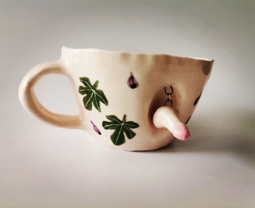 Uniquely Designed Penis Cup, Hanging Penis Cup | Drinkware by HulyaKayalarCeramics