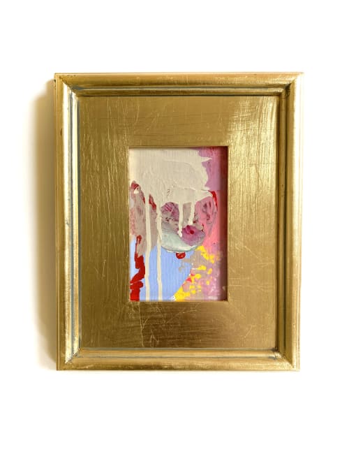 'Happy Day Lilly' Framed Mini Painting | Oil And Acrylic Painting in Paintings by Jessalin Beutler