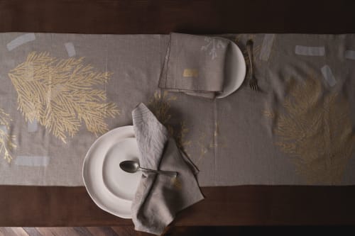 MILA b Linen Table Runner + Napkins | Tableware by Vilenica Studio