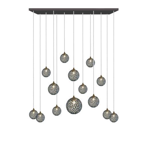 Napa Art Glass Globe Pendants Chandelier with mesh design | Pendants by Galilee Lighting