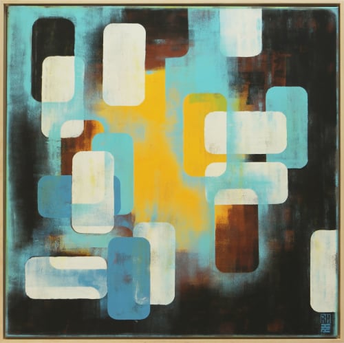 Layer Player - Incl Frame | Oil And Acrylic Painting in Paintings by Ronald Hunter | Roxier Art Gallery in Rotterdam