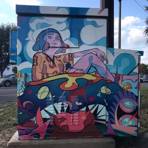 Utility Box Mural | Street Murals by Ora Fraze