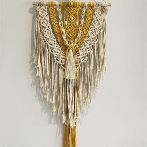 Golden Sands Hanging | Macrame Wall Hanging by Hawks Nest Macrame | Private residence in Tauranga