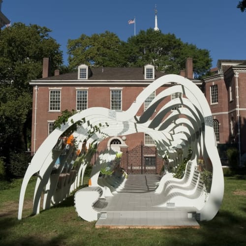Greenhouse | Public Sculptures by Jenny Sabin Studio | American Philosophical Society in Philadelphia