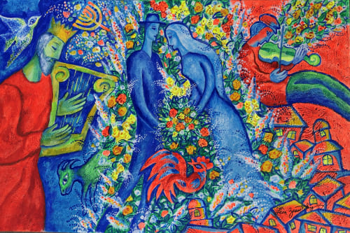 Klezmer Jewish Art Canvas Print | Prints in Paintings by Leon Zernitsky Art