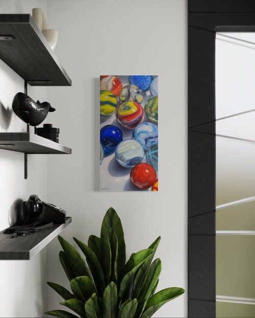 'Rainbow Marble' Original Oil Painting | Paintings by Jenny Stewart's Fine Art