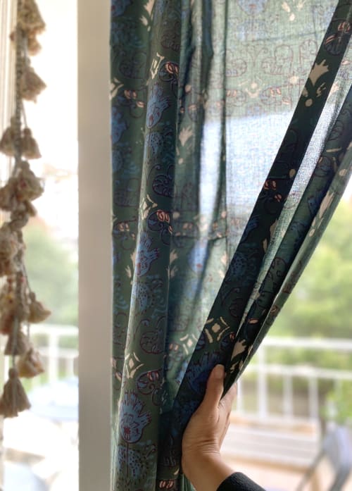 Green Meadow Curtain | Curtains & Drapes by ichcha