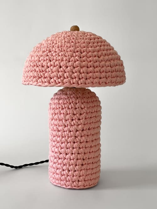 The Knitty Table Lamp in Light Pink | Lamps by Meg Morrison