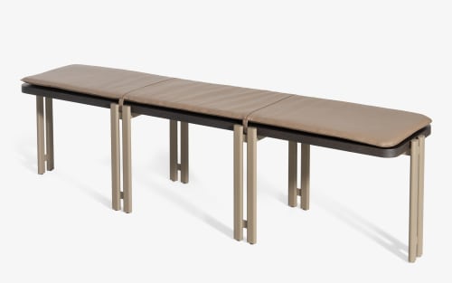 Sui Bench With Static Painted Metal Leg | Benches & Ottomans by LAGU