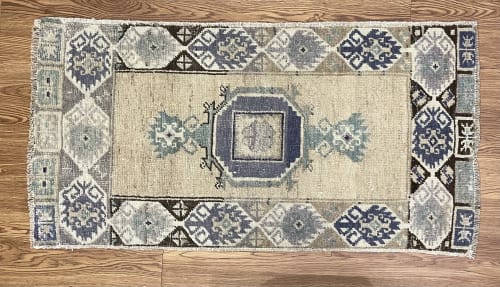 Vintage Turkish rug doormat | 1.9 x 3.4 | Small Rug in Rugs by Vintage Loomz