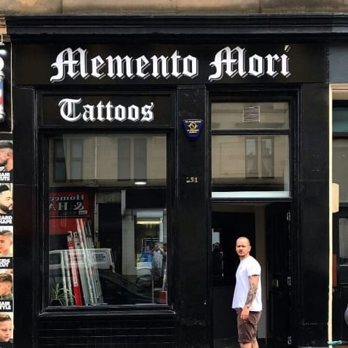 Memento Mori Tattoos Signage | Signage by Journeyman Signs (TATCH) | Memento Mori Tattoos in Glasgow