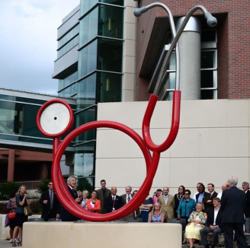 Stethoscope | Public Sculptures by KevinBoxStudio. | University of Nebraska Medical Center in Omaha