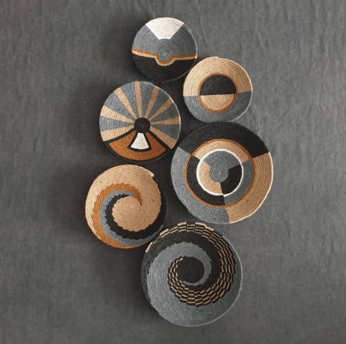 Wall Plate,Wicker Wall Tray, Boho Wall Decor | Ornament in Decorative Objects by Sarmal Design