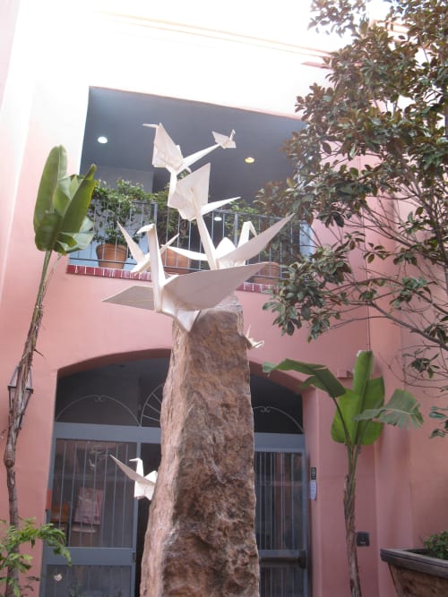 Rising Cranes | Public Sculptures by KevinBoxStudio | Acupuncture Santa Monica in Santa Monica