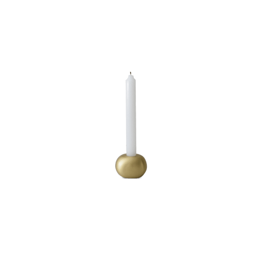 Noodle Solo Candle Holder in Brushed Brass