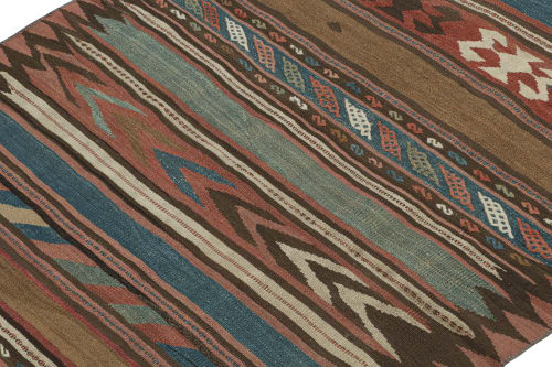 Vintage Bidjar Persian Kilim with Stripes & Geometric | Rugs by Rug a