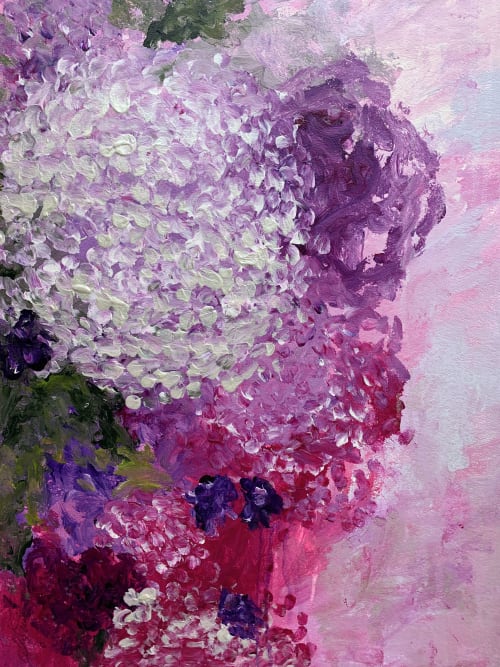 Incrediball In A Tiny Irish Garden 🔴 | Oil And Acrylic Painting in Paintings by Darlene Watson Abstract Artist