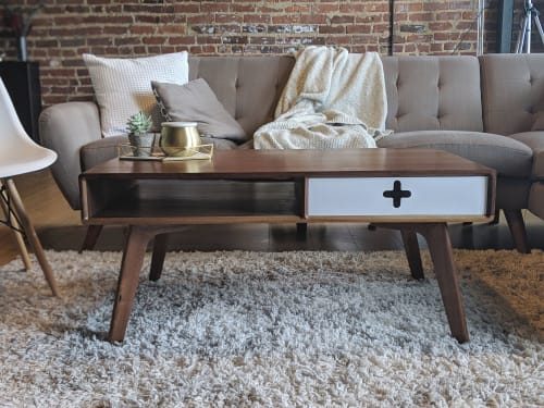 Coffee Table Plus - Mid Century Modern Walnut Coffee Table | Tables by Max Moody Design