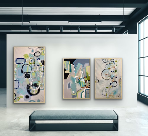 Beach Town | Mixed Media by Darlene Watson Abstract Artist