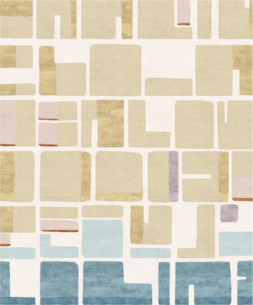rug Jeanneret Coupe de Rose hand-knotted contemporary | Area Rug in Rugs by Atelier Tapis Rouge